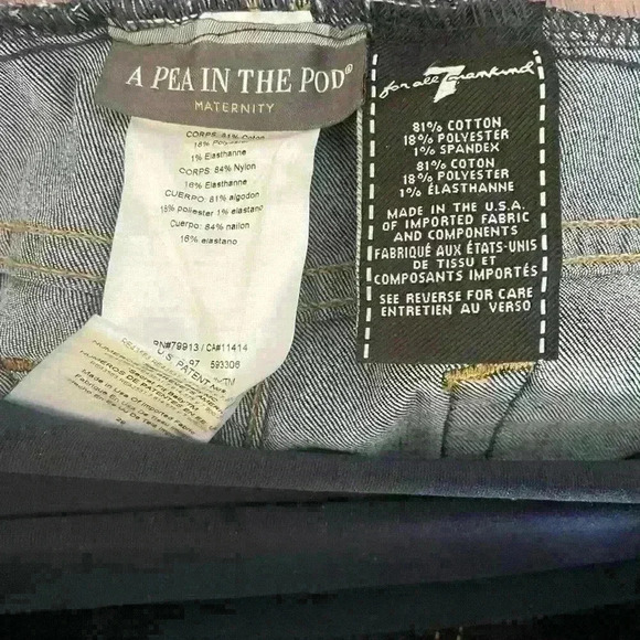 PEA and POD FOR ALL MANKIND SLIM ILLUSION SKINNY LEG MATERNITY JEANS - Picture 6 of 6